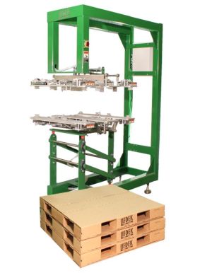 Lifdek pallets are recycled by the end receiver with old corrugated boxes, generating recycling revenue while eliminating storing and loading pallets for pick-up.